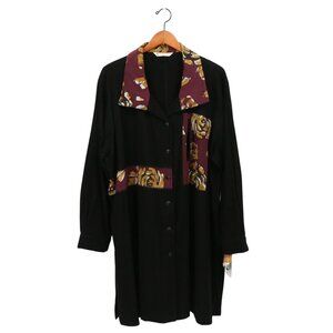 NWT WinterSun Handpainted Black Eira Flannel Shirt Jacket Winter Sun 3X